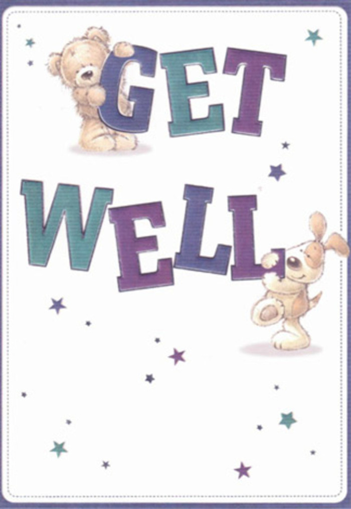 Brimming with gentle encouragement, this get well card celebrates the power of kindness through friendly illustrations of a playful bear and an ever-hopeful puppy. Star motifs swirl above them, as though scattering well wishes over the village green, infusing the scene with positivity reminiscent of a sunny afternoon at Kidbrooke Green Park. The design is anchored by bold, expressive lettering in purple and aqua-tones as cheerful as the fresh blossoms gathered for local deliveries. Subtle textures bring the characters to life: you can almost feel the bear's plush fur and the puppy's silky ears, as tangible and comforting as the touch of petals in a handcrafted bouquet. Each detail feels intentional, every star and letter placed with the calming expertise that defines the best local florists. Sending this card, paired with a thoughtful arrangement from a Kidbrooke shop, would surely lift the spirits of anyone recovering at home or hospital, its airy mood and heartfelt care a testament to the community's warmth.